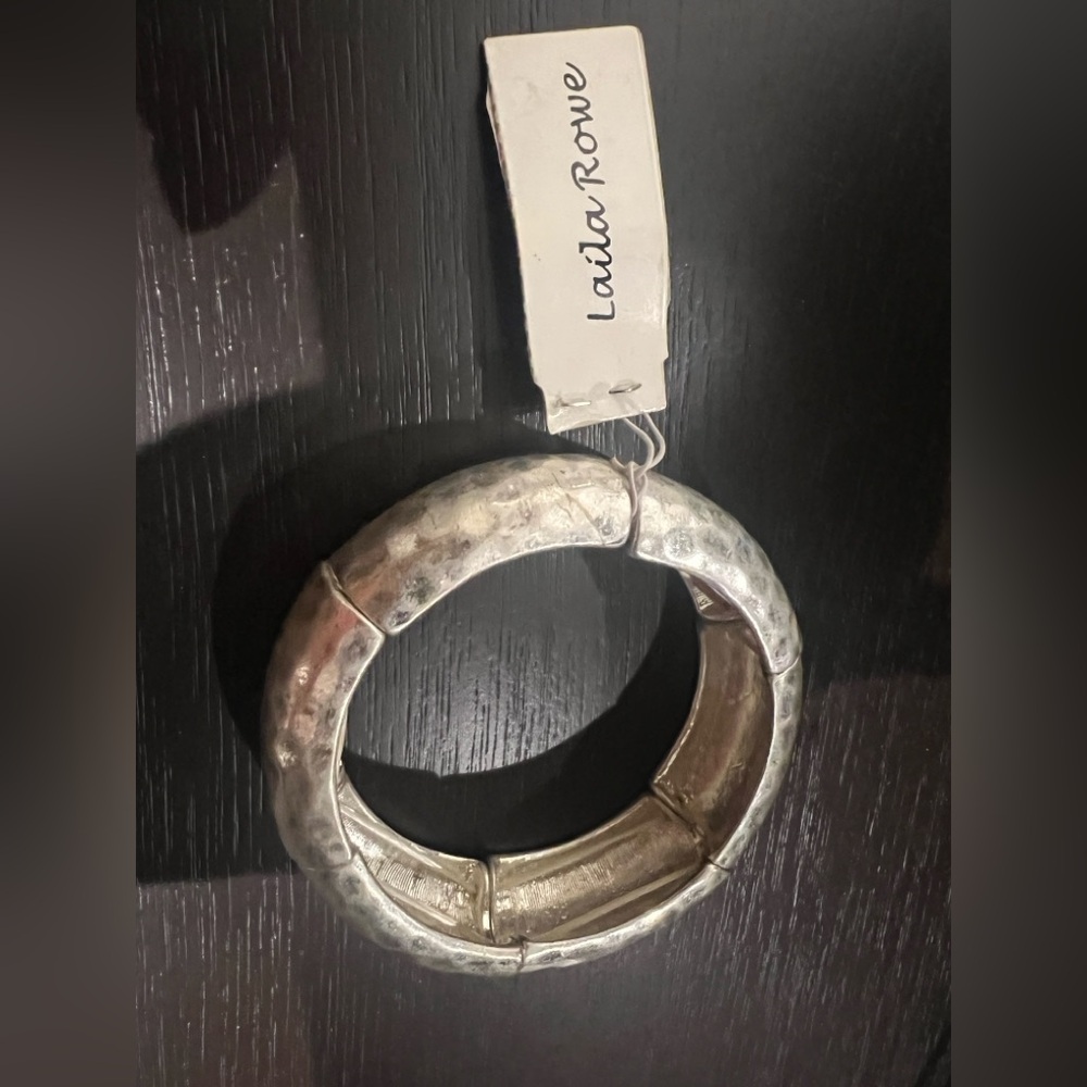 Silver Oversized Bracelet by Laila Rowe NWT